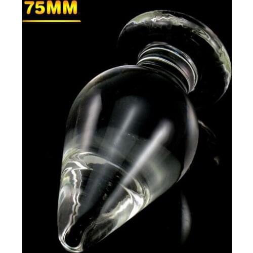 16.8*7.5cm G-spot Crystal Anal Plug Huge Bum Plug Large Pyrex Glass Dildo Big Butt Plug Women Female Male Masturbation Sex Toys