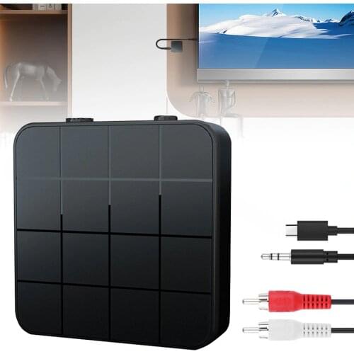 Bluetooth 5.0 2-in-1 Audio Transmitter Receiver TV Computer Speaker Car Adapter Stereo Wireless Audio 3.5mm AUX Jack RCA Adapter