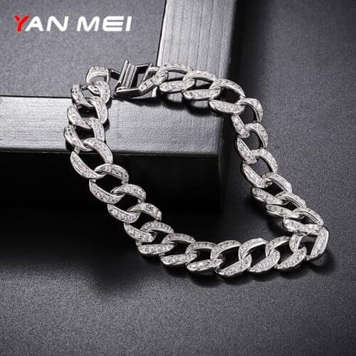 YANMEI CZ Crystal Bracelet Zircon Bracelet Bangle Chains Crystal Annulus Circle Bracelets For Women Female Jewelry YMS0810