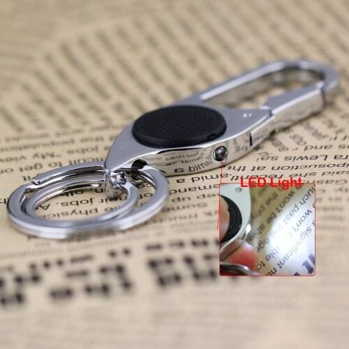 10pcs/lot LED light keychain key ring 2 loops waist hanged key chain key holder high quality sleutelhanger llaveros hombre