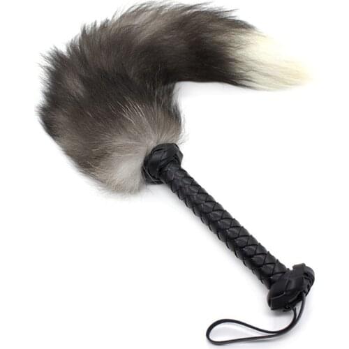 WILD fox tail Spanking Paddle Fetish Cat Whip Flogger Sex Toys For Couples Sexy tickle Knout Restraint flirt slave Adult Games