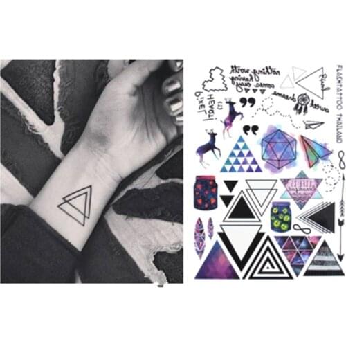 Geometric Temporary Tattoos Triangle Tattoos Modern Style Unisex Body Tattoos Tatto Stickers Men Women Body Arm Arrows