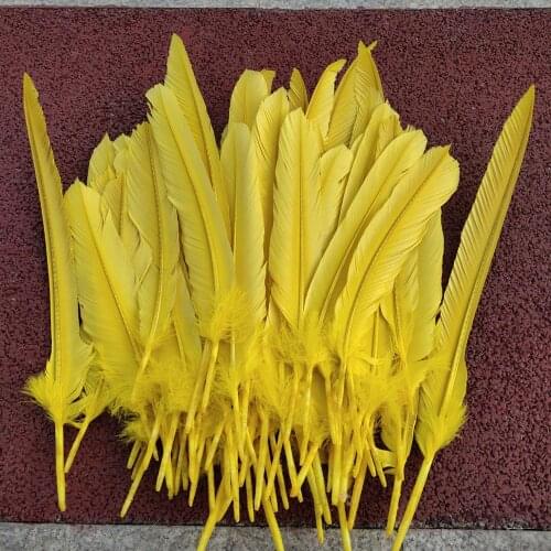 Wholesale A set of 70 PCS Scarce Yellow Eagle Feather 40-60cm/16-24inch For Wedding Christmas Home Craft Decoration