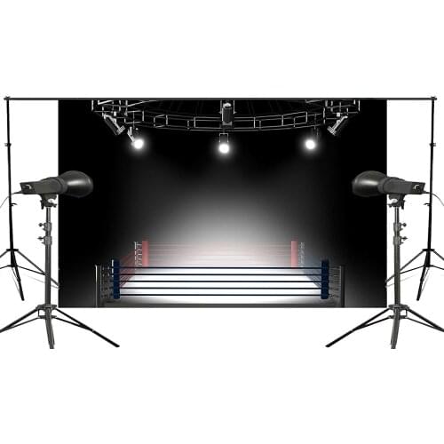 Exquisite Dark Environment Flashing Light Shot Under Boxing Match Scene Scene Studio Photography Background 150x220cm
