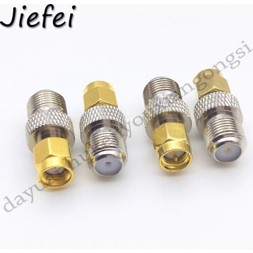 10-200 pcs RF coaxial coax adapter F Type Female Jack to ( RP ) SMA Male Plug Straight F connector to SMA Connector