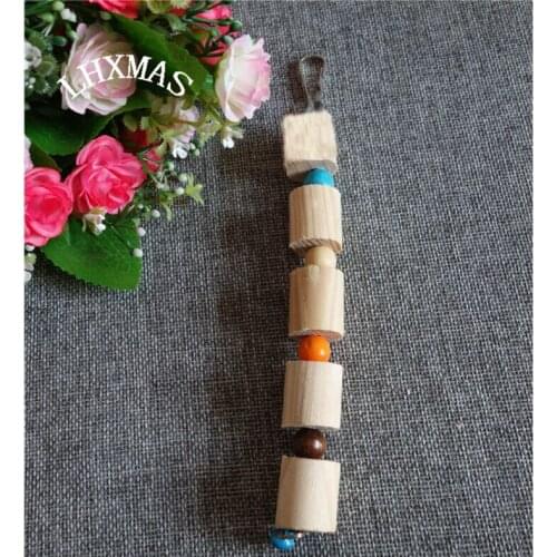 Colorful Pet Bird Chewing Toy Biting Climbing Wooden Cage Swinging Toy Bird Products D185