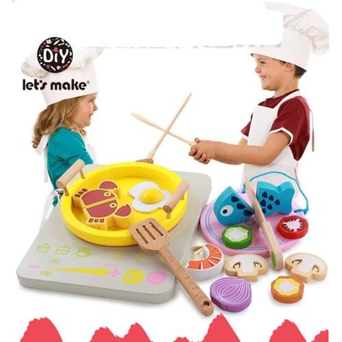 LetS Make Wooden Toys Kitchenware Pretend Playing Set Hot Pot Model Montessori Toy Kid Ability Training Children Gift Boy Girl