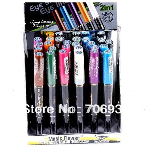 Matte Eyeshadow Eye Shadow pigment 24pcs 12 colors 2In1 Waterproof Long Lasting Eyeshadow Pencil Emerald Micre M2027