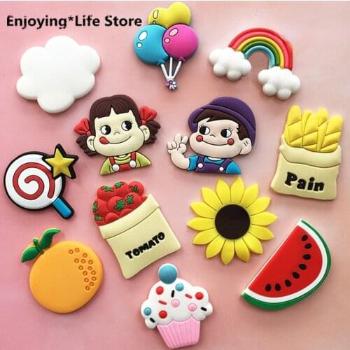 Cute Cartoon Creative Rainbow Soft Rubber Magnetic Stickers Refrigerator Stickers Early Childhood Education Home Decoration