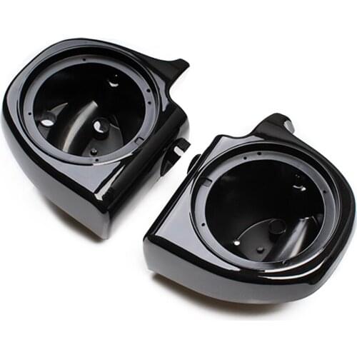 Motorcycle Gloss Black 6.5" Speaker Pods Lower Vented Fairing For Harley Touring Electra Street Glide Road King 1983-2013