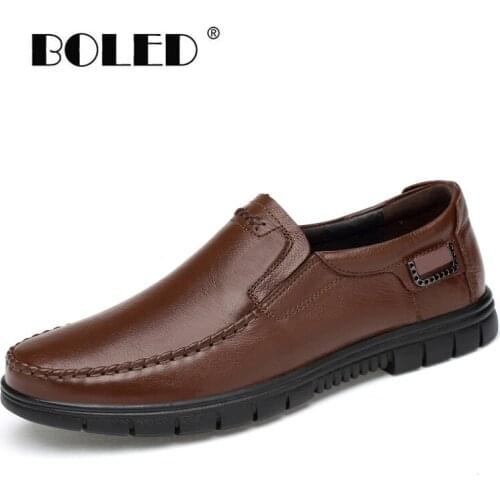 Plus Size Genuine Leather Men Casual Shoes Slip On Flats Shoes Loafers Comfortable Moccasins Shoes Men Zapatos Hombre