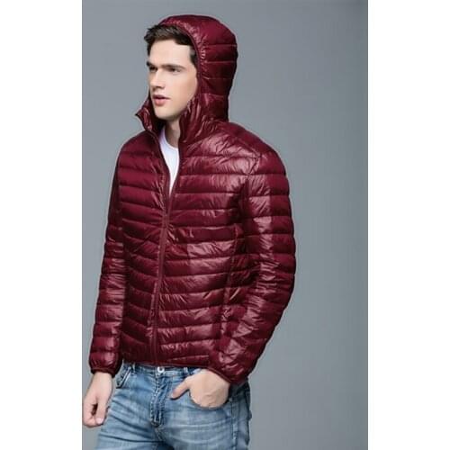 Autumn and winter new mens large size Lightweight down jacket hooded plus size jacket 6XL 5XL 4XL 3XL