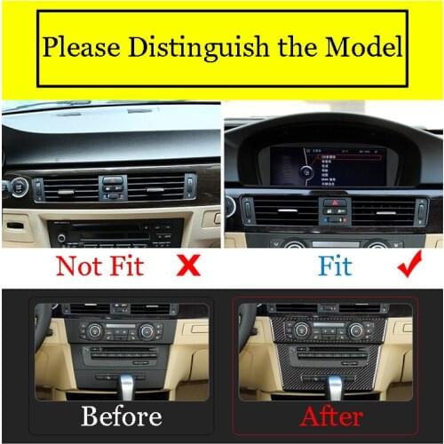 Soft Carbon Fiber 2 Pcs Car Center Console CD Decoration Panel Cover Trim For BMW 3 Series E90 E92 2012 Car Accessories Interior