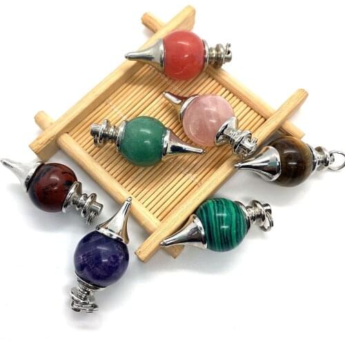 Natural Stone Malachite Lapis Lazuli Opal Amethyst Polished Craftsmanship Pendant for DIY Jewelry Making Charm Necklace Pendant