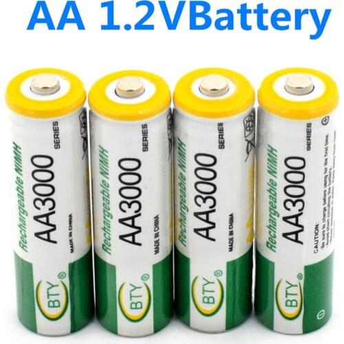 New 1.2V AA battery 3000mAh NI MH AA Pre-Charged Rechargeable Battery Ni-MH Rechargeable aa Battery For Toys Camera Microphone
