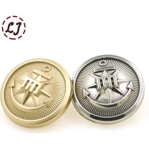 New fashion decorative button high quality matt gold silver army military buttons for men shirt overcot garment sew accessories