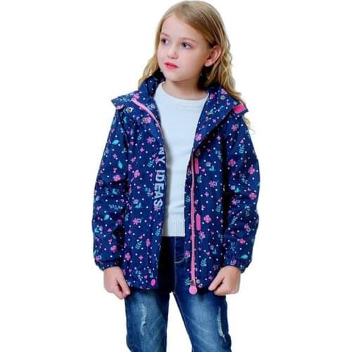 Girls Clothes 2020 Spring Jackets For Girls Coat Flower Fleece Autumn Waterproof Windbreaker Kids Coat Children Outerwear
