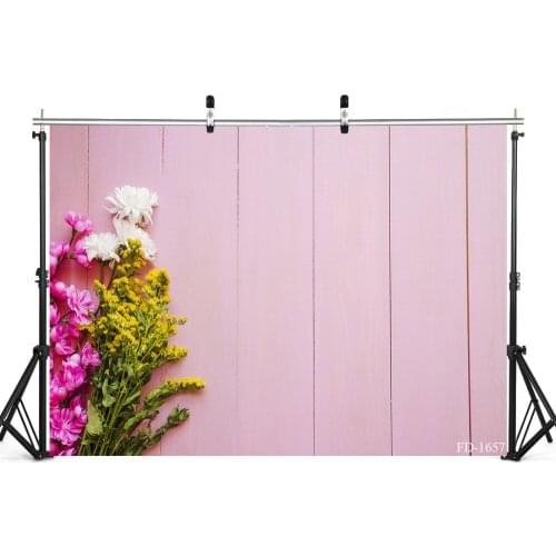 Pink Board Flower Photography Backdrop for Photo Shoot Props Child Baby Vinyl Cloth Computer Printed Background Photo Shoot