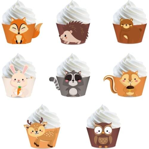 Safari Jungle Cake Border Baby Shower Party Cake Wrappers Decorations Cartoon Animals Kids Birthday Cupcake Wrapper Decorating