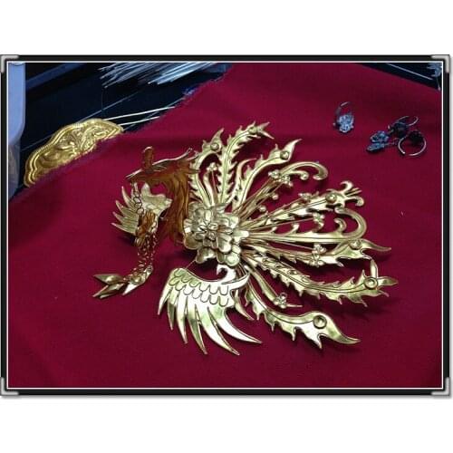 Top Middle Phoenix Miao Silver Phoenix Hair Stick Hanfu Accessories Traditional Antique Pinach Artwork Palace Accessories