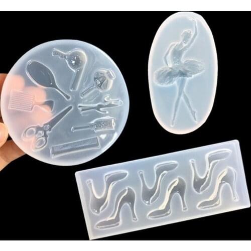 Silicone hairdressing products high heeled shoes girl mold 16257