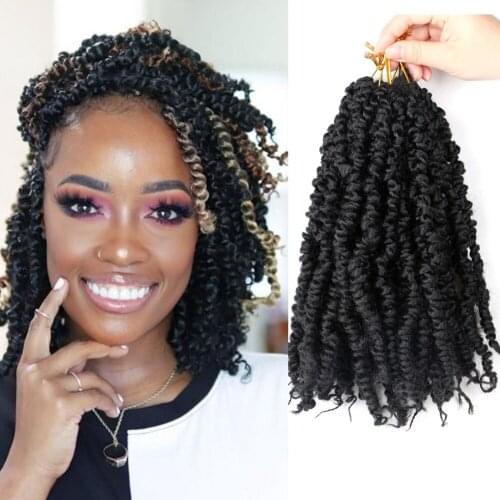 Synthetic 10" Pre-twisted Passion Twist Crochet Hair Extensions Stort 12Strands Bohemian Passion Twist Hair Crochet Braids