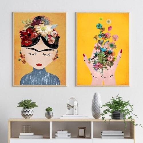 Nordic Canvas Paintings Printed Pictures Wall Art Watercolor Feminist Minimalist Hands Home Decor Module Poster Living Room
