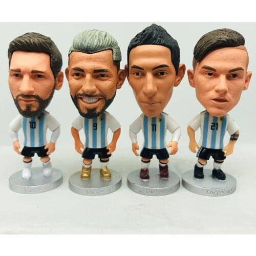 2.55" Soccer Doll Figure Cartoon Nation Team Player Figurines Ronaldo Sneijder Isco Iniesta 6.5cm Height