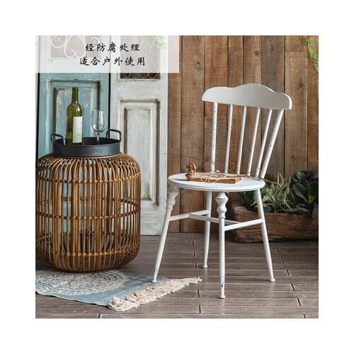 Modern minimalist Nordic Windsor chair wrought iron coffee chair dining chair shooting back single chair