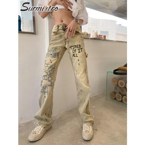 Женские джинсы с вышивкой SURMIITRO China At AliExpress