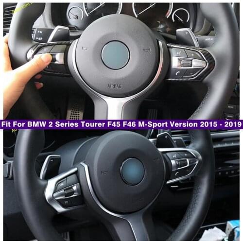 Interior Refit Kit Steering Wheel "U" Shape Strip Cover Trim Fit For BMW 2 Series Tourer F45 F46 M-Sport Version 2015 - 2019