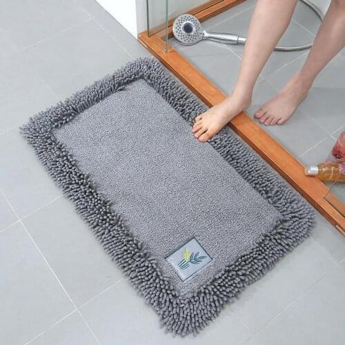 Microfiber Chenille Water Absorption Bath Mat Cotton Non-Slip Thick Plush Door Entrance Mat Bedroom Kitchen Toilet Floor Mat Rug
