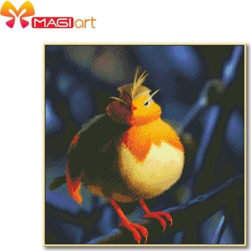 Cross stitch kits Embroidery needlework sets 11CT water soluble canvas patterns 14CT Animal Style bird-NCMA079