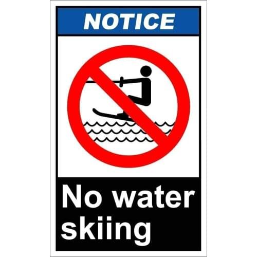 YUEER AIYUEB No Water Skiing Notice Metal Tin Sign Retro Vintage Sign for Home and Bar Wall Decor 8x12 Inches