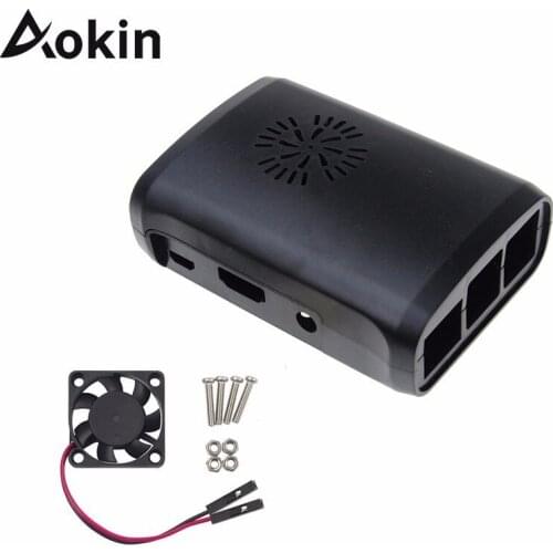 Aokin Protective Case ABS Shell Cover With Mini Cooling Fan For Raspberry Pi 2 Raspberry Pi Model B Plus + Case