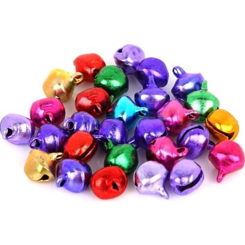 6MM 8MM Mixed Color Iron Metal Beads Jingle Bells Pendant Christmas Decoration For Home DIY Handmade Craft Accessories