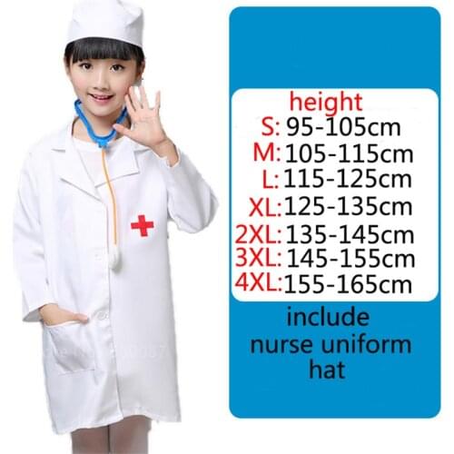 American Halloween party cosplay doctor nurse cosplay costume girl white robe long sleeve nurse uniform Childrens day gifts