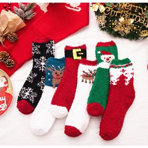 1Pair christmas socks for family cartoon christmas socks cute Japanese women socks for autumn and winter socks