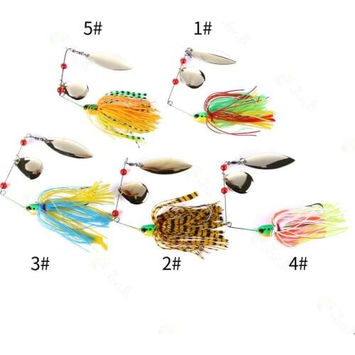 1Pcs 17g Spinnerbait Black Large Mouth Bass Fish Metal Bait Sequin Beard Pike Rubber Jig Soft Fishing Lure Fishing Accessories