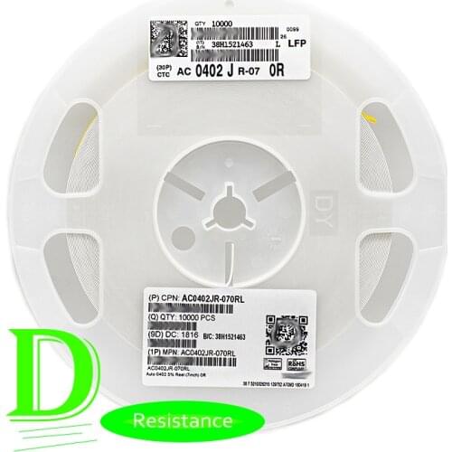 10000 pcs A scroll Car gauge resistor 0402 J 0R 5% AC0402JR-070RL Original