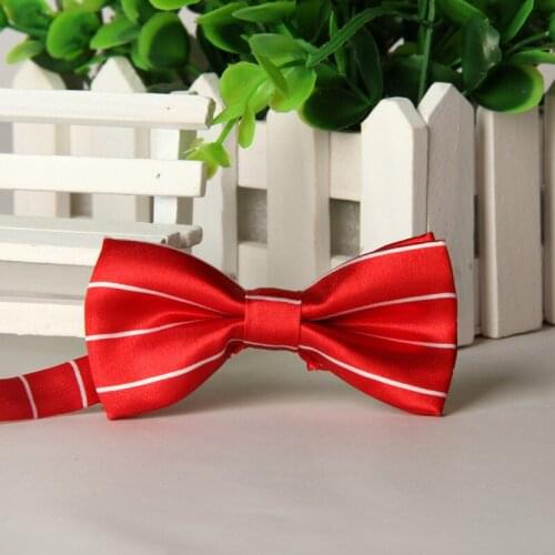 19colors Korean fashion Childrens bow tie printed striped polyester silk for kids boys wedding party bowtie 500pcs/lot fedex