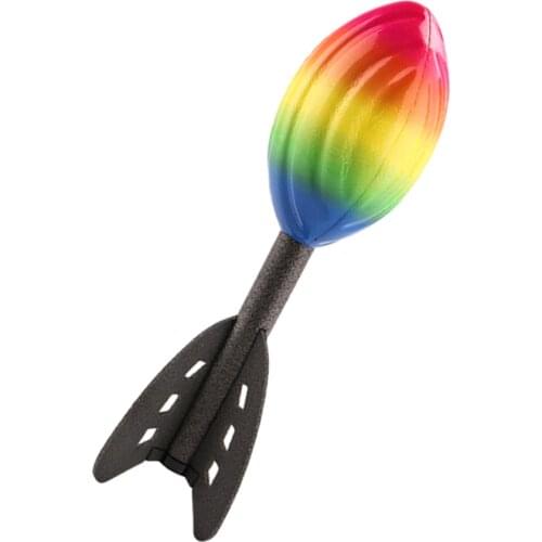 26cm Rainbow Foam Spiral Rocket Football Hand Throwing Toy Outdoor Sports