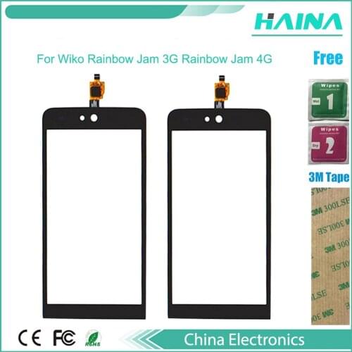 4.0::mobile Phone Touch Screen Sensor For Wiko Rainbow Jam 3G Rainbow Jam 4G Touchscreen Front Glass Touch Panel Digitizer +tape