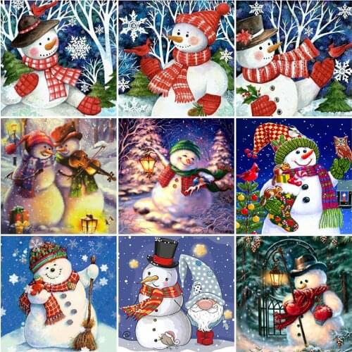 Evershine Diamond Painting Full Square Snowman Diamond Mosaic Christmas Beaded Embroidery Cartoon New Arrival Home Decor