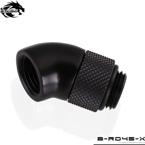 BYKSKI Black Glod Silver G1/4'' thread 45 degree Rotary Fitting Adapter Rotating 45 degrees water cooling Adaptors B-RD45-X
