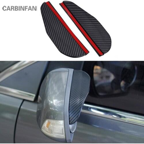 Car Rearview Mirror Rain Eyebrow Covers carbon fiber Rearview mirror decoration stylings For Hyundai Tucson TL 2015-2018