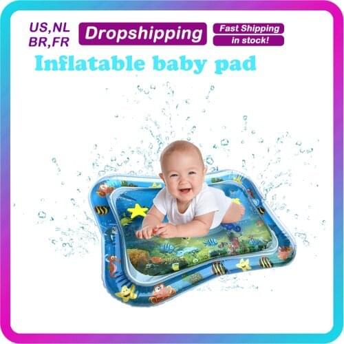 Baby Kids Water Play Mat Inflatable Thicken PVC Infants Tummy Time Playmat Toy Educational Activity Play Center for Baby Kids