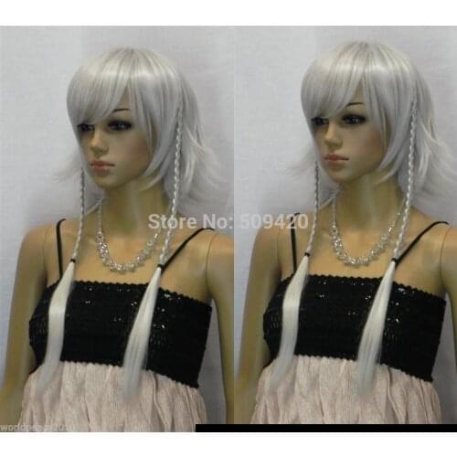 FSX5985Q>New silver gray short straight Braid wig