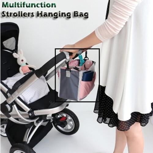 Hot Sale Nylon Strollers Accessories Multifunction Hanging Bag Solid Trolleys Mummy Bag Baby Portable Carry Items Storage Pouch