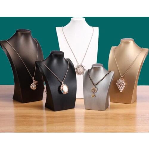 PU Leather Mannequin Jewelry Necklace Display Holder Neck Bust Stand Showcase Show Decorate Hot